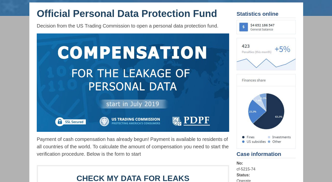 Мошенники выманивают деньги у пользователей под видом выплат за утечки данных
