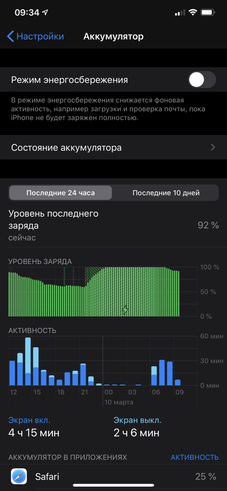 Что означают проценты в меню состояния аккумулятора iPhone