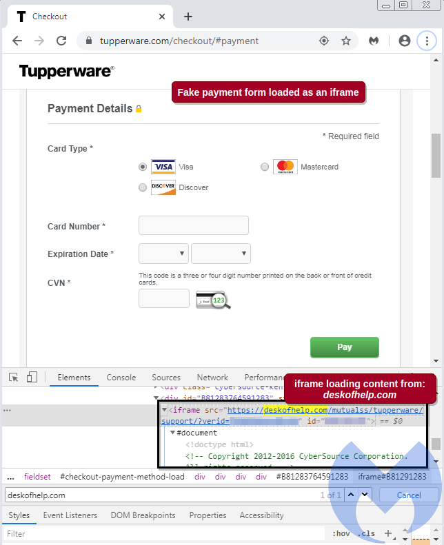 На сайте компании Tupperware обнаружили веб-скиммер
