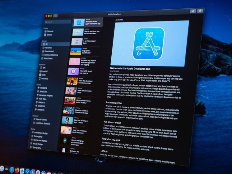 Apple обновила приложение для просмотра WWDC 2020 и выпустила его на Mac