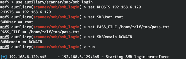 Настройка модуля smb_login