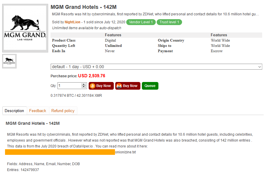 Сеть отелей MGM существенно занизила масштаб недавней утечки данных