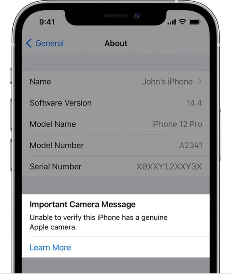 В iOS 14.4 появилось предупреждение о неоригинальной камере iPhone. Как его найти