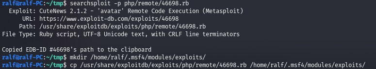 Добавление файла эксплоита в Metasploit Framework