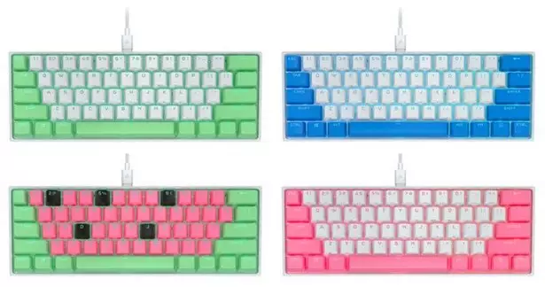 Серия клавиатур Corsair K65 RGB Mini Flavor Rush представлена четырьмя цветами