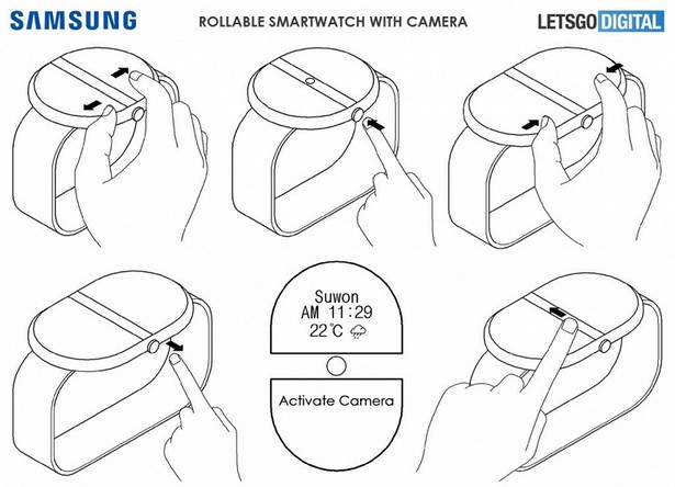 Samsung запатентовала умные часы с раздвижным экраном