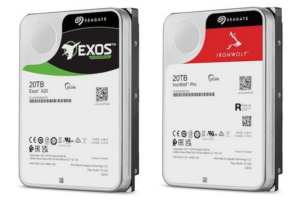 Представлены жёсткие диски Seagate Exos X20 и IronWolf Pro на 20 ТБ