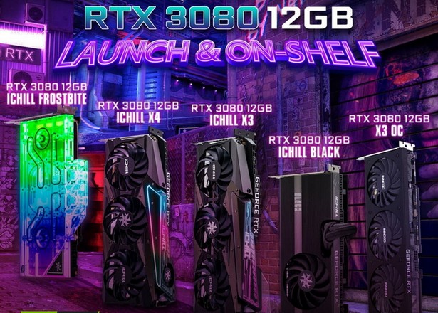 Inno3D представила пять версий видеокарты GeForce RTX 3080 с 12 ГБ памяти