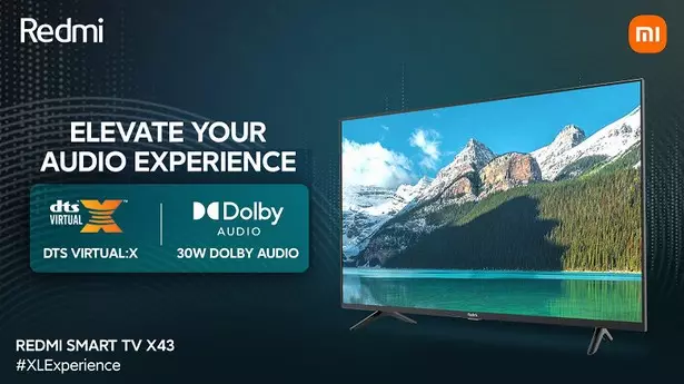 Смарт телевизор Redmi Smart TV X43 с 4K, HDR, Dolby Vision, 30-ваттным звуком и Dolby Audio стоит $387